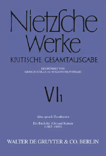 Also sprach Zarathustra by Giorgio Colli, Mazzino Montinari, Volker Gerhardt