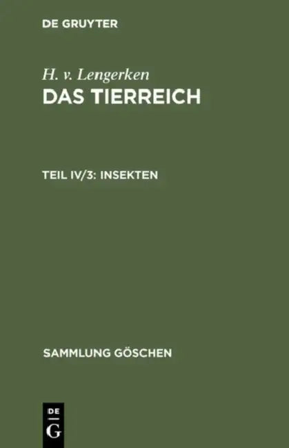 Insekten by H. V. Lengerken