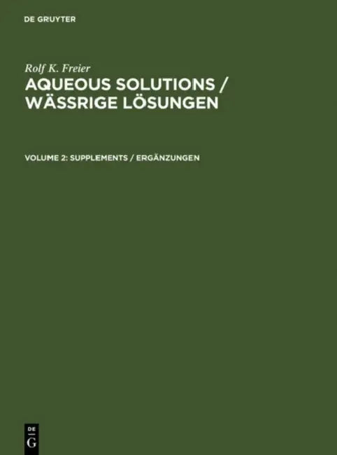 Supplements / Ergänzungen by Rolf K. Freier
