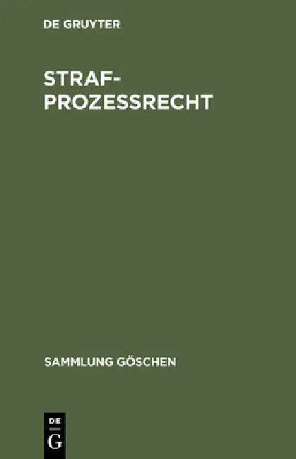 Strafprozeßrecht by No Contributor