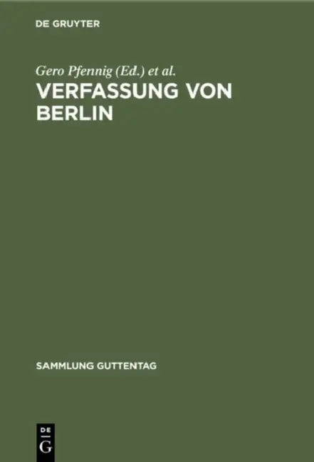 Verfassung von Berlin by Gero Pfennig, Wolfgang Härth