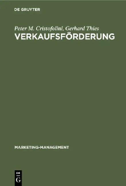 Verkaufsförderung by Peter M. Cristofolini, Gerhard Thies