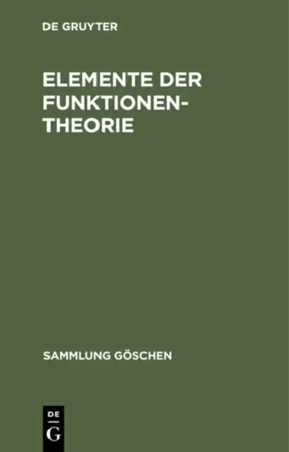 Elemente der Funktionentheorie by No Contributor