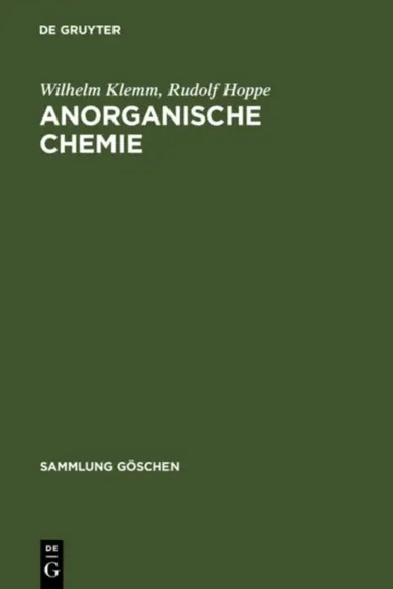 Anorganische Chemie by Wilhelm Klemm, Rudolf Hoppe