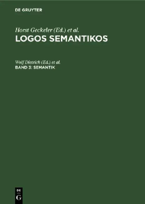 Semantik by Wolf Dietrich, Horst Geckeler