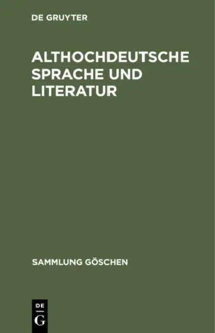 Althochdeutsche Sprache und Literatur by No Contributor