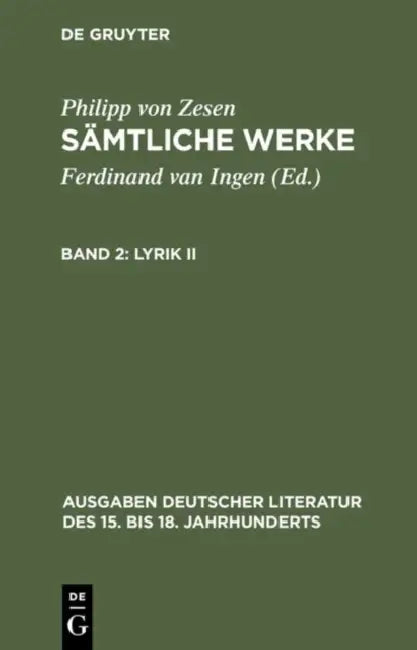 Lyrik II by Philipp Von Zesen, Ferdinand Van Ingen