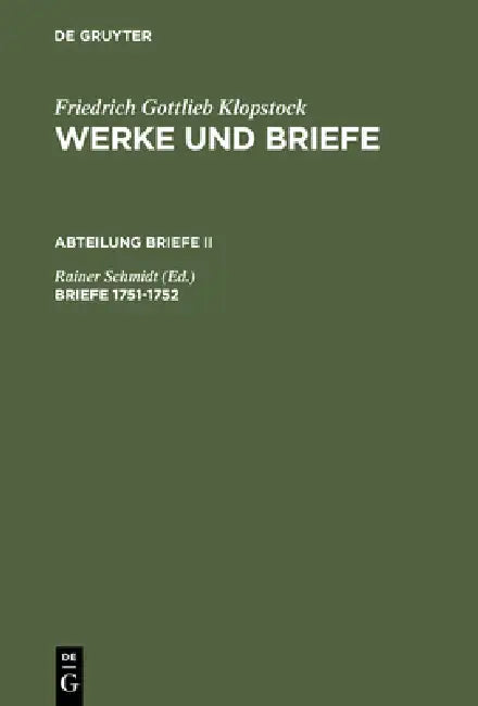 Briefe 1751-1752 by Rainer Schmidt