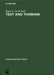 Text and Thinking by Roger G. Van De Velde