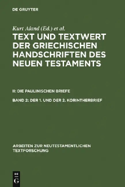 Der 1. und der 2. Korintherbrief by Kurt Aland