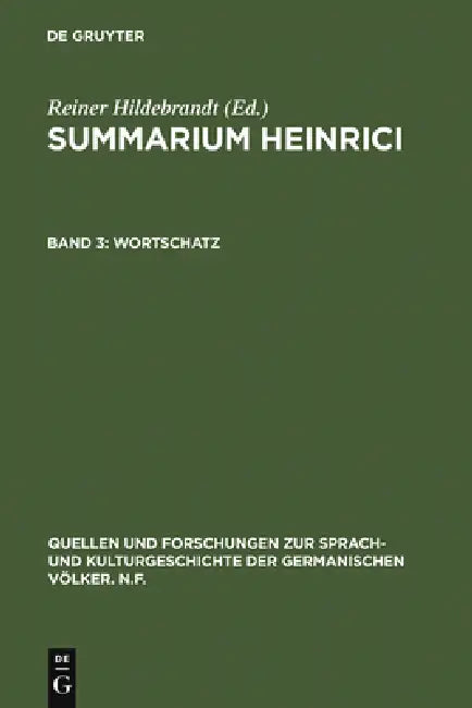 Wortschatz: Register Der Deutschen Glossen Und Ihrer Lateinischen Bezugswörter Auf Der Grundlage Der Gesamtüberlieferung by Reiner Hildebrandt, Klaus Ridder