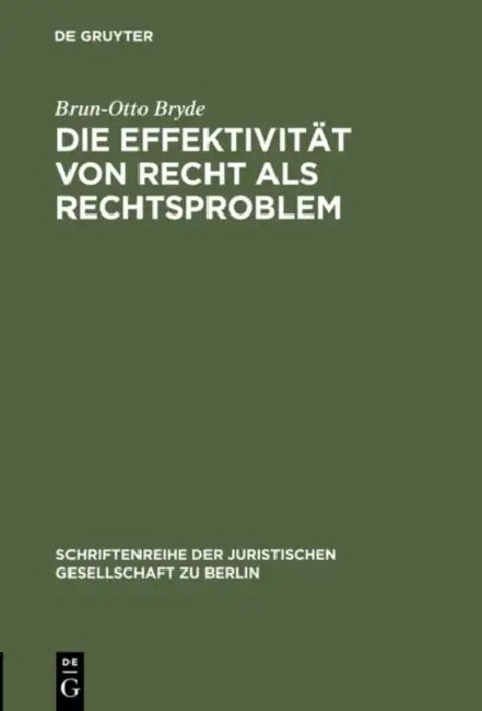 Die Effektivität von Recht als Rechtsproblem by Brun-Otto Bryde