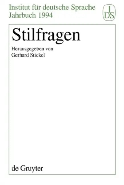 Stilfragen by Gerhard Stickel