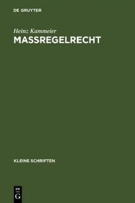 Maßregelrecht: Kriminalpolitik, Normgenese Und Systematische Struktur Einer Schuldunabhängigen Gefahrenabwehr by Heinz Kammeier