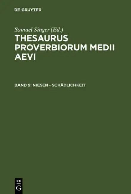 Niesen - Schadlichkeit by Samuel Singer, Kuratorium Singer Der Sagw