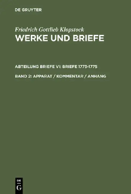 Apparat / Kommentar / Anhang by Friedrich Gottlieb Klopstock, Elisabeth Höpker-Herberg, Annette Lüchow