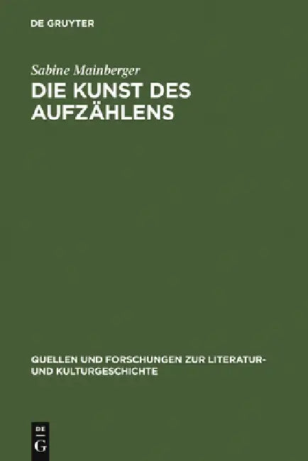 Die Kunst des Aufzählens by Sabine Mainberger