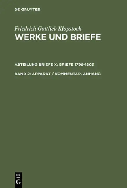 Apparat / Kommentar. Anhang by Rainer Schmidt, Friedrich Gottlieb Klopstock, Elisabeth Höpker-Herberg