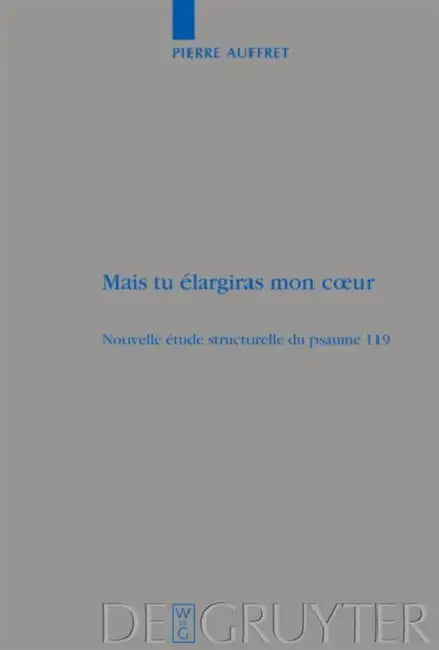 Mais tu élargiras mon coeur by Pierre Auffret