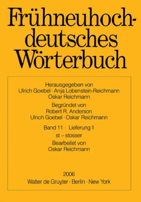 St - Stosser by Ulrich Goebel, Robert R. Anderson