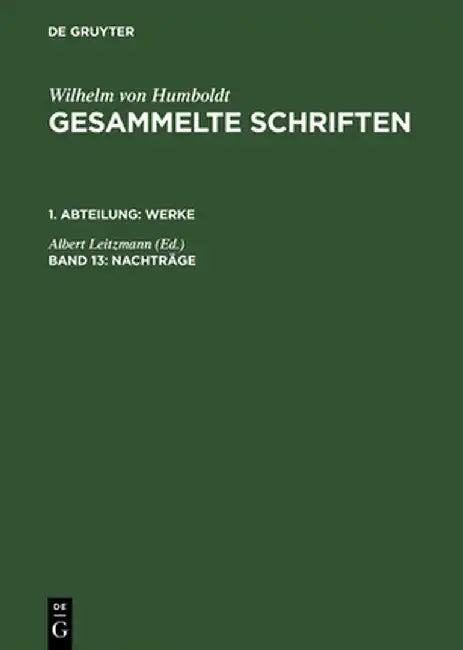 Nachtrge by Albert Leitzmann