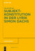 Subjektkonstitution in der Lyrik Simon Dachs by David Heyde