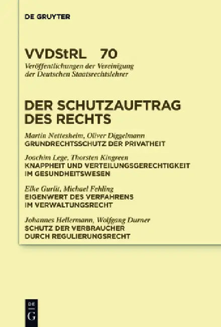 Der Schutzauftrag des Rechts by Martin Nettesheim, Oliver Diggelmann, Joachim Lege
