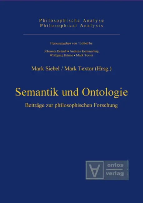 Semantik und Ontologie by Mark Siebel, Mark Textor