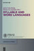 Syllable and Word Languages by Javier Caro Reina, Renata Szczepaniak
