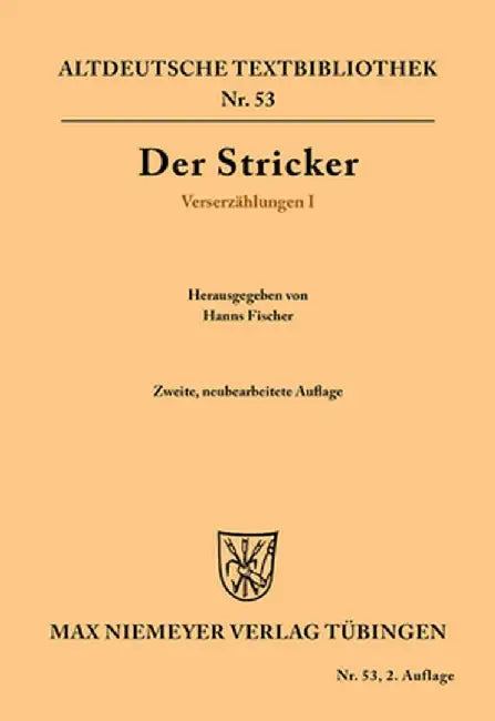 Verserzählungen I by Hanns Der Stricker Fischer