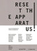 Reset the Apparatus!: A Survey of the Photographic and the Filmic in Contemporary Art by Edgar Lissel, Gabriele Jutz, Nina Jukic
