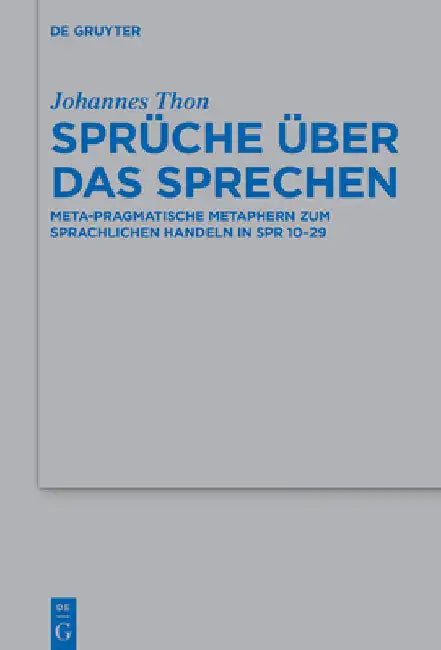 Sprüche über das Sprechen by Johannes Thon