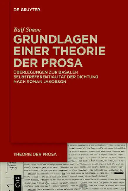 Grundlagen einer Theorie der Prosa by Ralf Simon