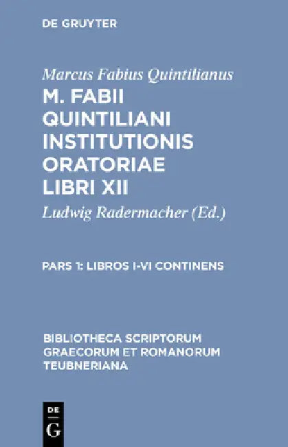 Libros I-VI Continens by Ludwig Radermacher, Vinzenz Buchheit