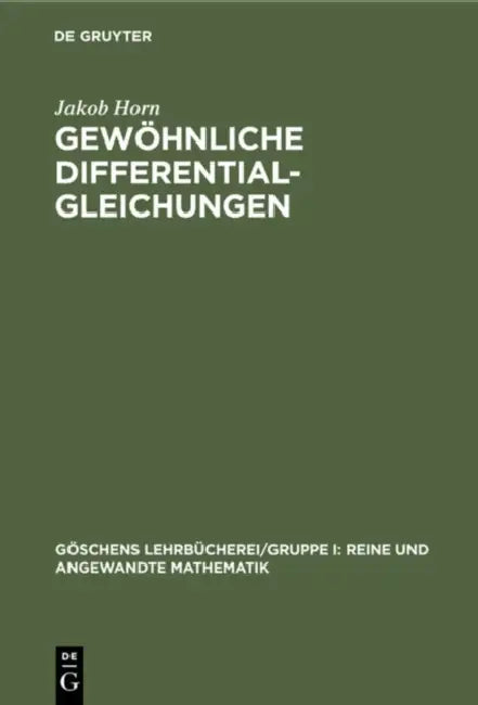 Gewöhnliche Differentialgleichungen by Jakob Horn