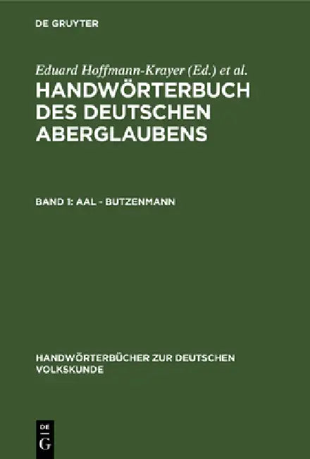 Aal - Butzenmann by Eduard Hoffmann-Krayer, Hanns Bächtold-Stäubli