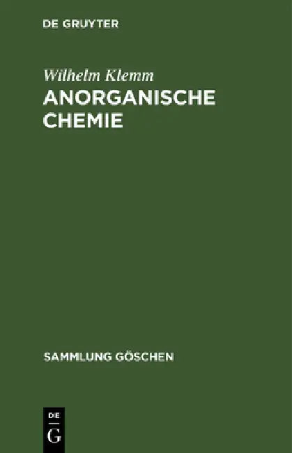Anorganische Chemie by Wilhelm Klemm