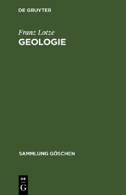 Geologie by Franz Lotze