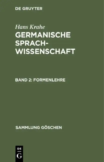 Formenlehre by Hans Krahe