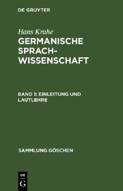 Einleitung und Lautlehre by Hans Krahe