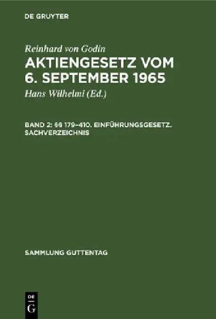 §§ 179-410. Einführungsgesetz. Sachverzeichnis by Hans Wilhelmi, Reinhard Von Godin