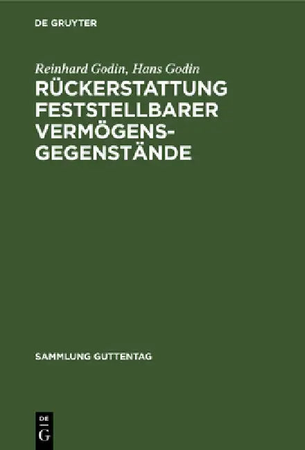 Rückerstattung feststellbarer Vermögensgegenstände by Reinhard Godin, Hans Godin