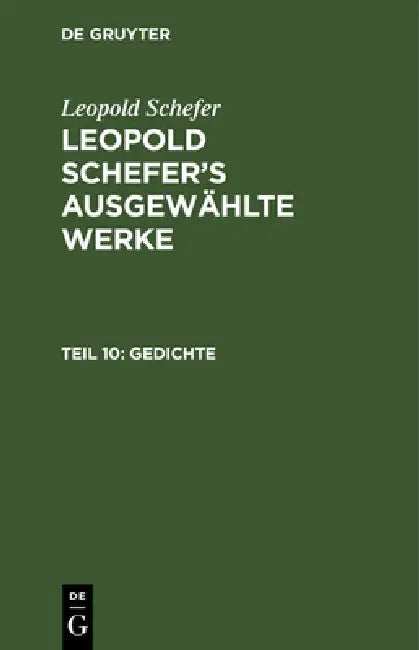 Gedichte by Leopold Schefer