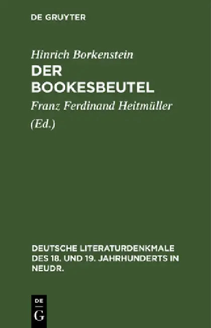 Der Bookesbeutel: Lustspiel by Hinrich Borkenstein, Franz Ferdinand Heitmüller