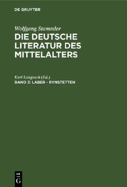 Laber - Rynstetten by Wolfgang Stammler, Karl Langosch