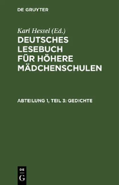 Gedichte by Karl Hessel