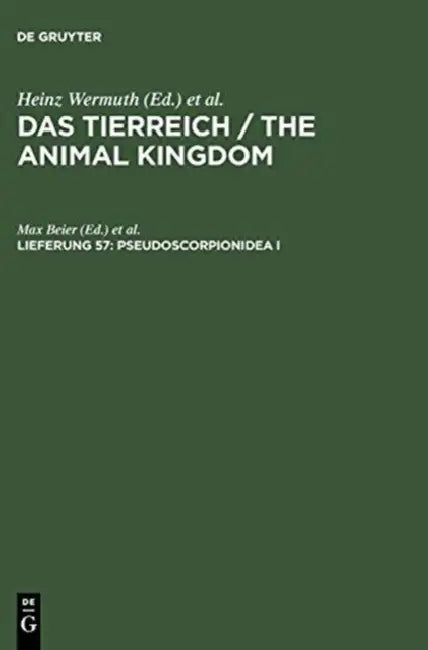 Pseudoscorpionidea I by Max Beier, Heinz Wermuth, Robert Mertens