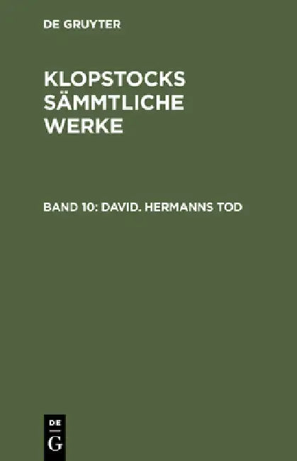David. Hermanns Tod by Friedrich Gottlieb Klopstock