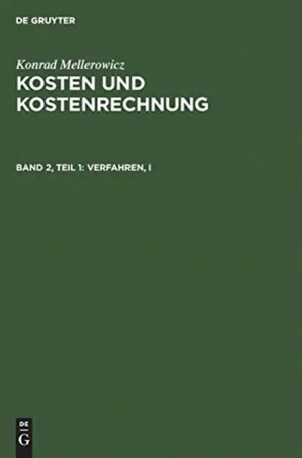 Verfahren, I by Konrad Mellerowicz