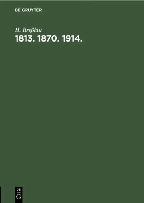 1813. 1870. 1914. by H. Breßlau